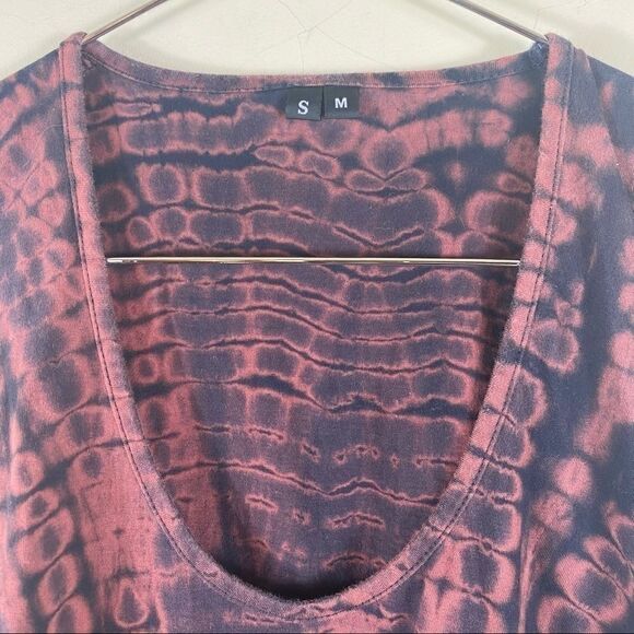 Tie Dye Black Red Oversized Tank - Picture 2 of 4